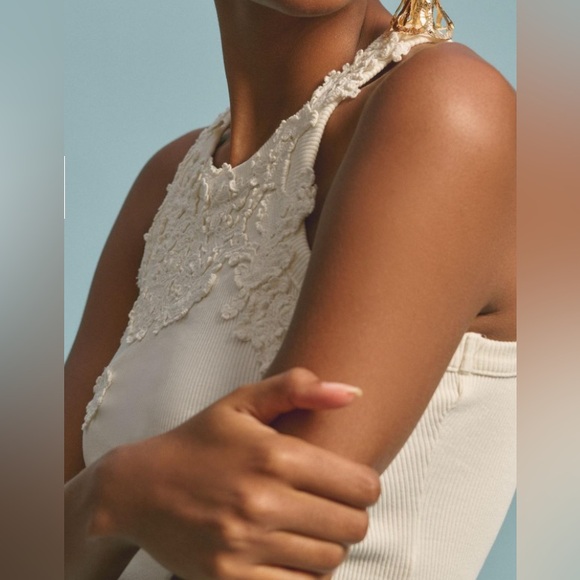 🤍Anthropologie The Pippah Lace Applique Tank Size XXS - Picture 4 of 11